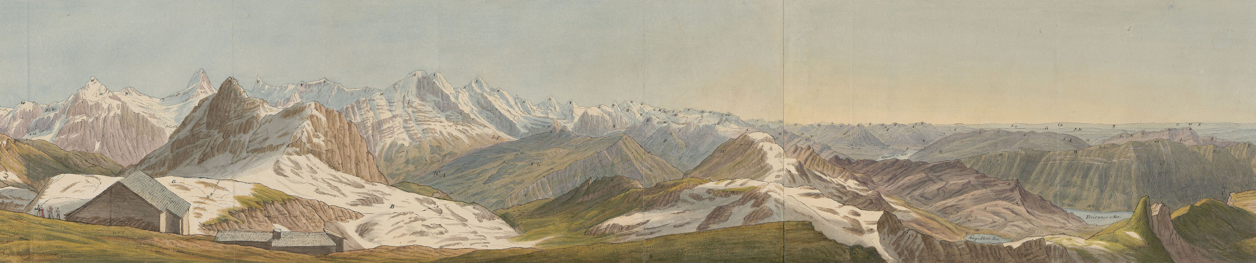 Johann Jakob Schweizer: Das Faulhorn im Grindelwald: ein Topographie- und Panorama-Gemälde entworfen von mehreren Alpen-Freunden. Bern: C. A. Jenni, 1832. 