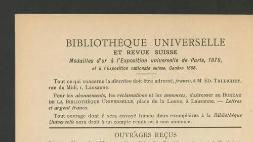 Bibliothèque universelle et revue suisse : No 111, mars 1905, Tome XXXVII