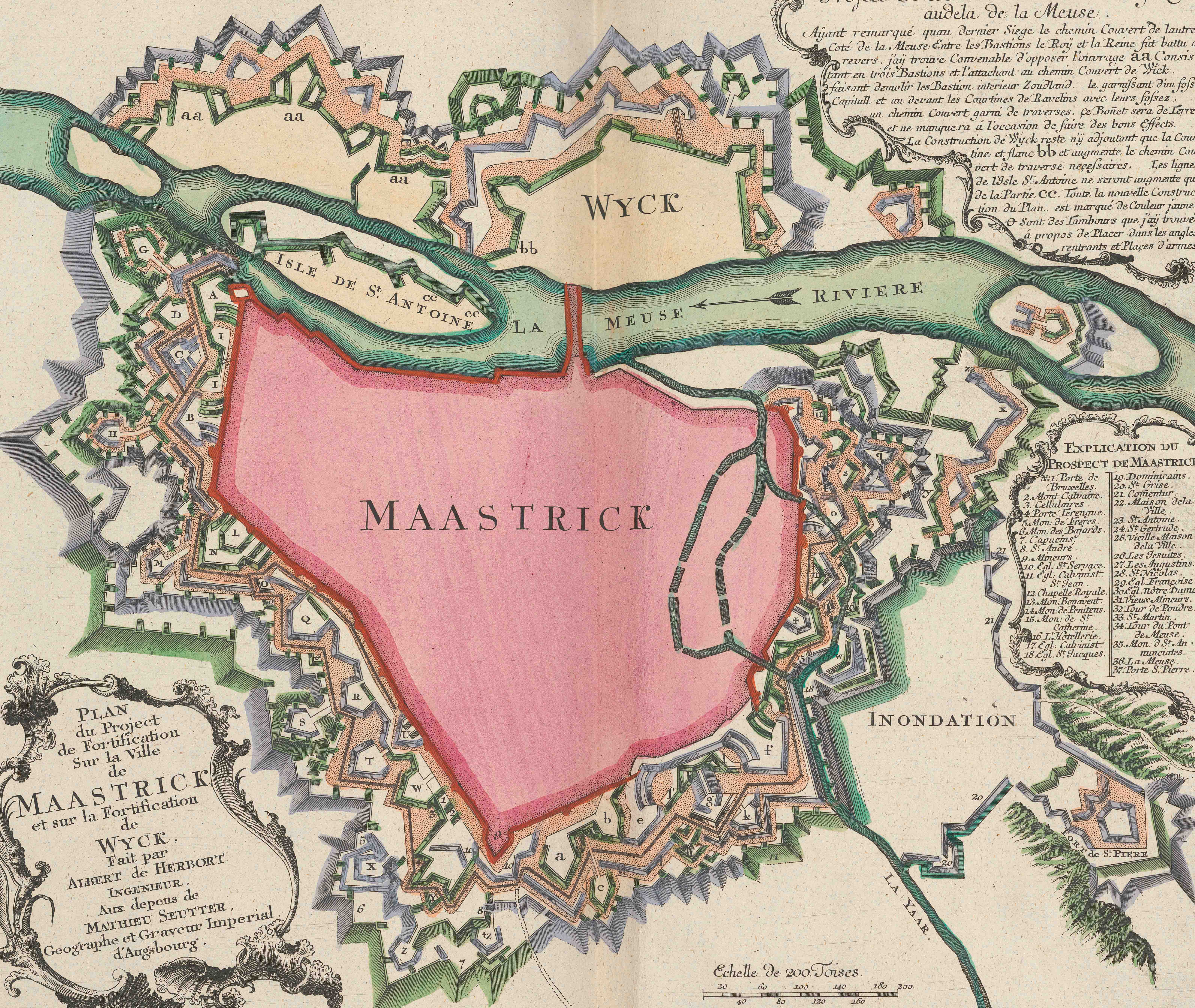 Plan du Project de Fortification Sur la Ville de Maastrick […], aus [Atlas factice …], [nach 1759], S. 153. ZB Zürich, Atl 1293. 