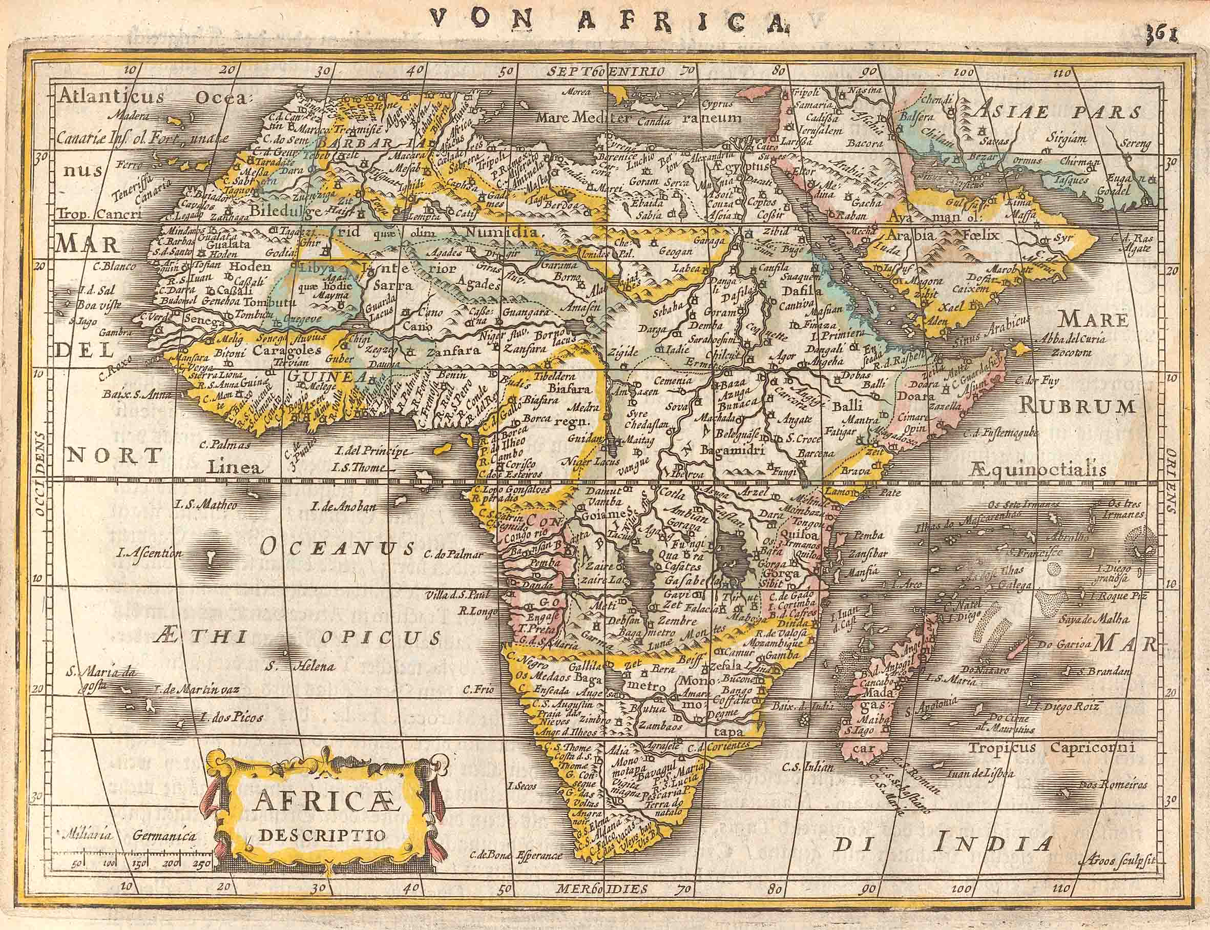 Karte «Africae Desriptio». Atlas Minor, Amsterdam, 1648, Das ander Theil, S. 361. Zentralbibliothek Zürich, Atl 808.