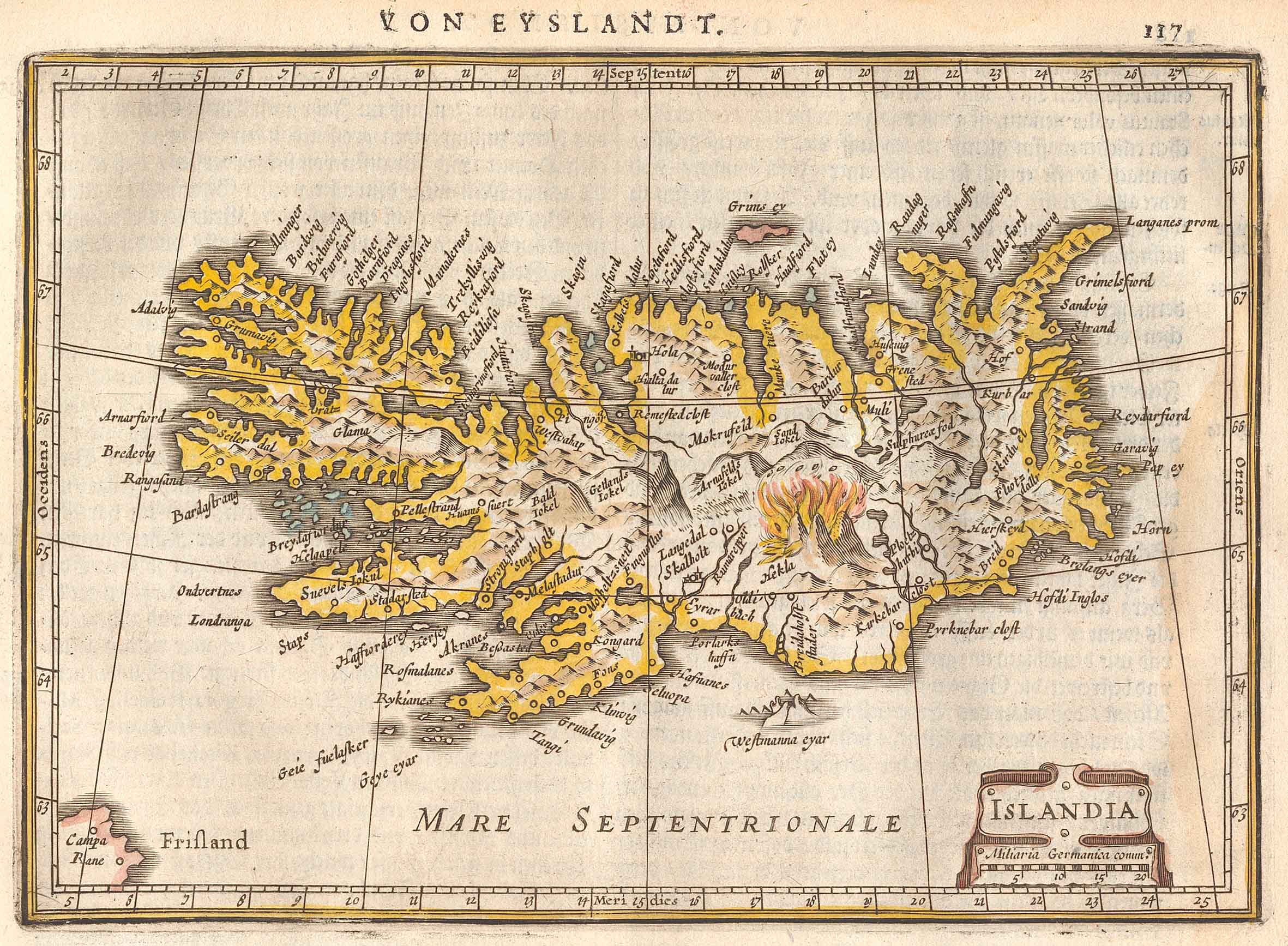 Karte «Islandia». Atlas Minor, Amsterdam, 1648, S. 138. Zentralbibliothek Zürich, Atl 808. 