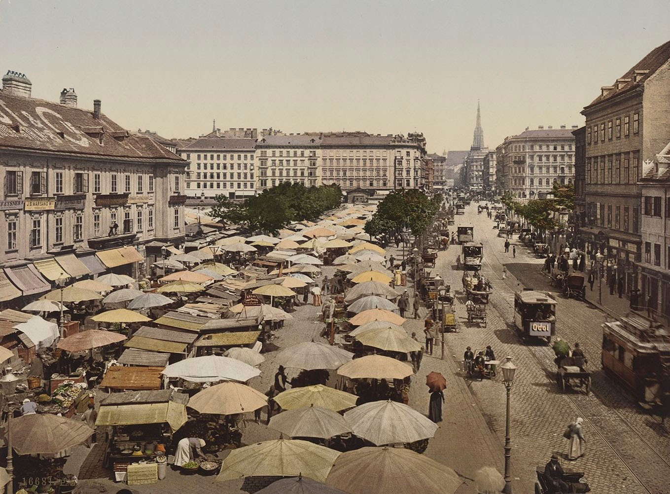 Abb. 11: Wien Naschmarkt, um 1899, Photochrom, Nr. 16681